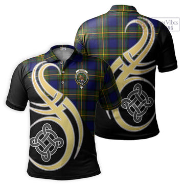 Moore Tartan Polo Shirt with Family Crest and Celtic Symbol Style Kid - Tartan Vibes Clothing