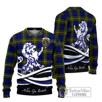 Moore Tartan Ugly Sweater with Alba Gu Brath Regal Lion Emblem Unisex - Tartan Vibes Clothing