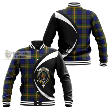 Moore Tartan Baseball Jacket with Family Crest Circle Style Unisex - Tartan Vibes Clothing
