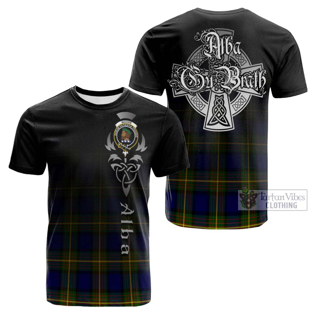 Moore Tartan Cotton T-shirt Featuring Alba Gu Brath Family Crest Celtic Inspired Kid's Shirt - Tartan Vibes Clothing