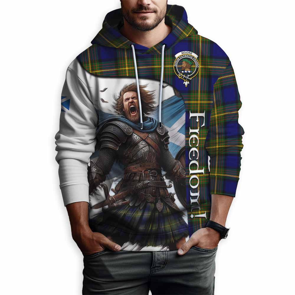 Moore Crest Tartan Hoodie Inspired by the Freedom of Scottish Warrior Pullover Hoodie - Tartan Vibes Clothing