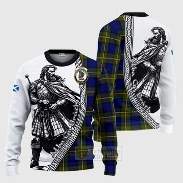 Moore Tartan Clan Crest Knitted Sweater with Highlander Warrior Celtic Style Unisex - Tartan Vibes Clothing