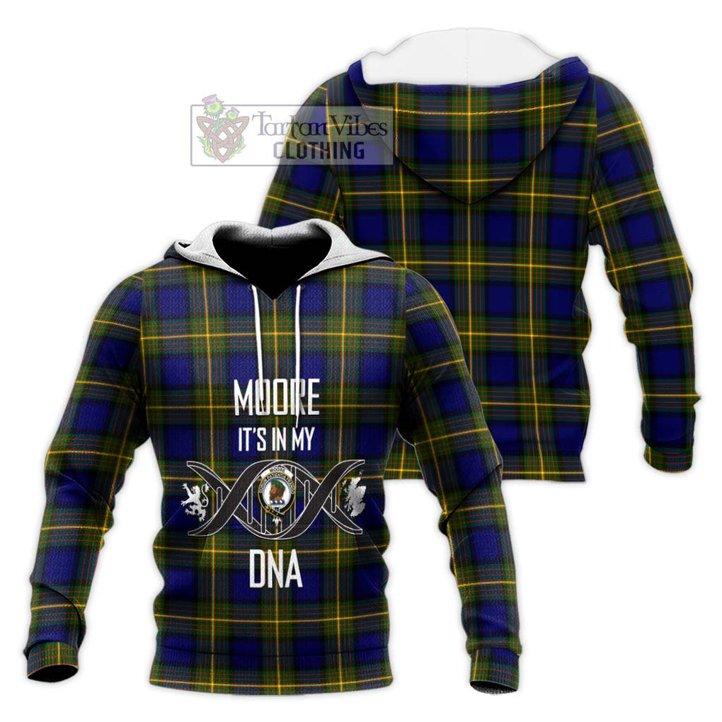 Moore Tartan Knitted Hoodie with Family Crest DNA In Me Style Unisex Knitted Pullover Hoodie - Tartan Vibes Clothing