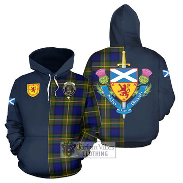 Moore Tartan Hoodie Alba with Scottish Lion Royal Arm Half Style Zip Hoodie - Tartan Vibes Clothing