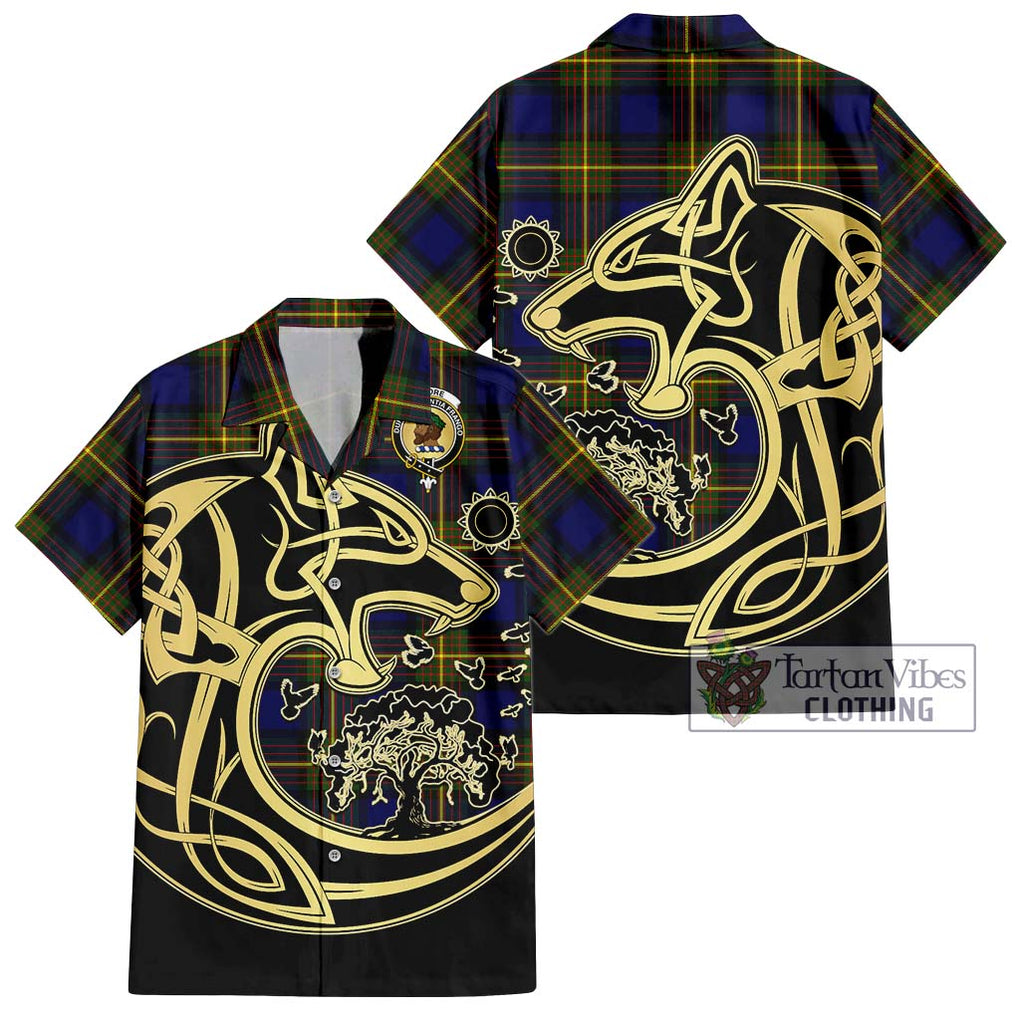 Moore Tartan Hawaiian Shirt with Family Crest Celtic Wolf Style Kid - Tartan Vibes Clothing