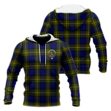 Moore Tartan Knitted Hoodie with Family Crest