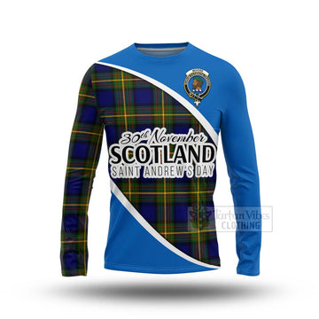 Moore Family Crest Tartan Long Sleeve T-Shirt Celebrate Saint Andrew's Day in Style Unisex - Tartan Vibes Clothing