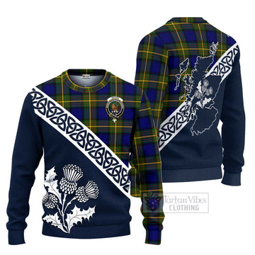 Moore Tartan Ugly Sweater Featuring Thistle and Scotland Map Unisex - Tartan Vibes Clothing