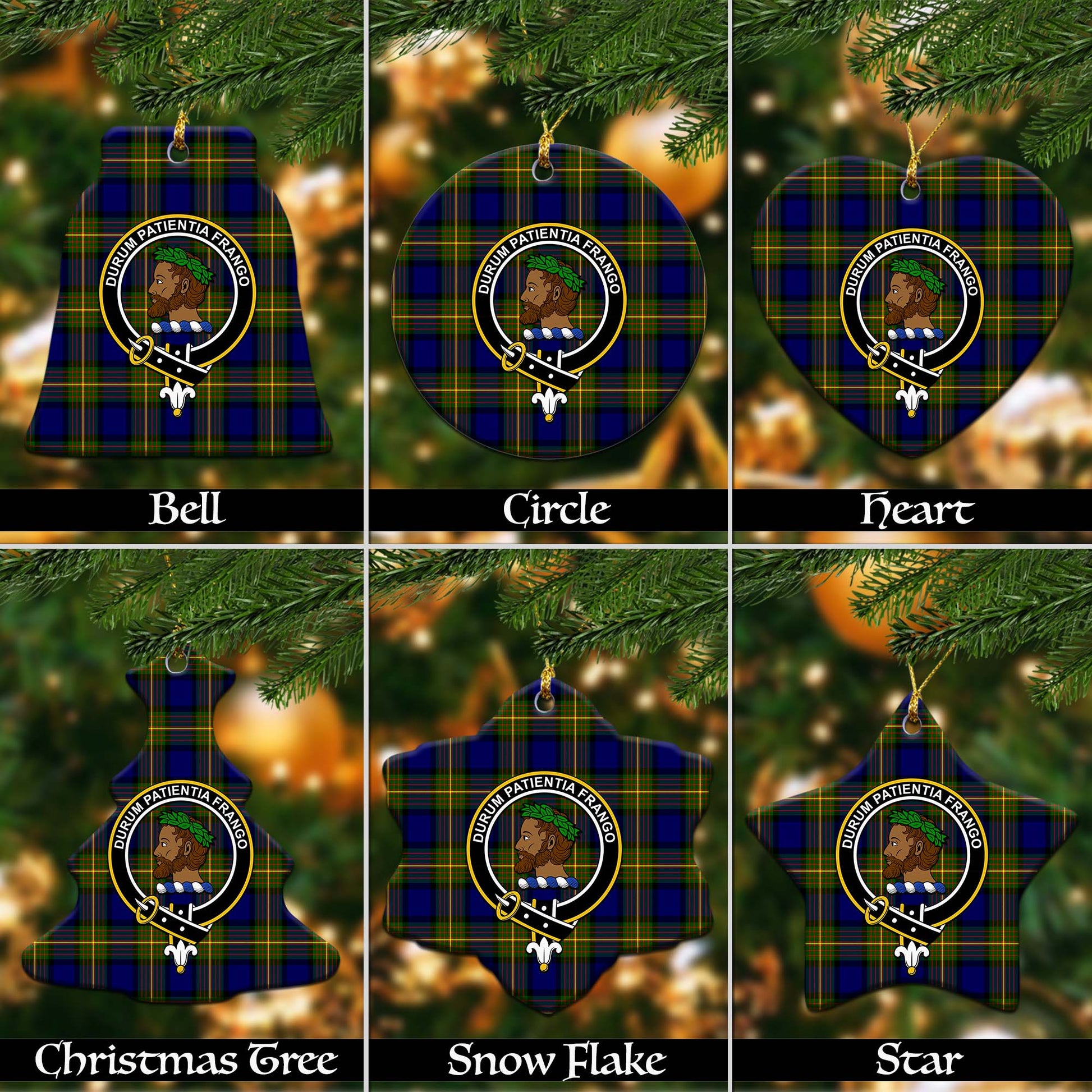 Moore Tartan Christmas Ceramic Ornaments with Family Crest Ceramic - Tartan Vibes Clothing