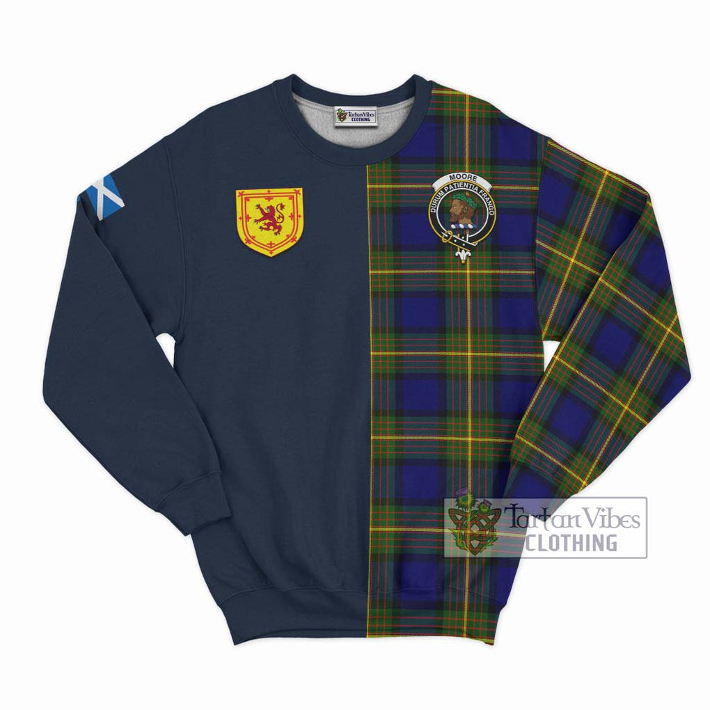 Moore Tartan Sweatshirt Alba with Scottish Lion Royal Arm Half Style Unisex - Tartan Vibes Clothing