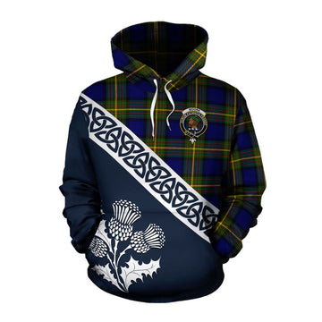 Moore Tartan Cotton Hoodie Featuring Thistle and Scotland Map Pullover Hoodie XS - Tartan Vibes Clothing