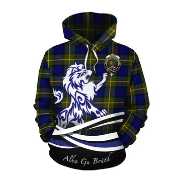 Moore Tartan Cotton Hoodie with Alba Gu Brath Regal Lion Emblem Pullover Hoodie XS - Tartan Vibes Clothing