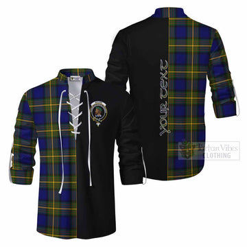 Moore Tartan Ghillie Kilt Shirt with Family Crest and Half Of Me Style Men - Tartan Vibes Clothing