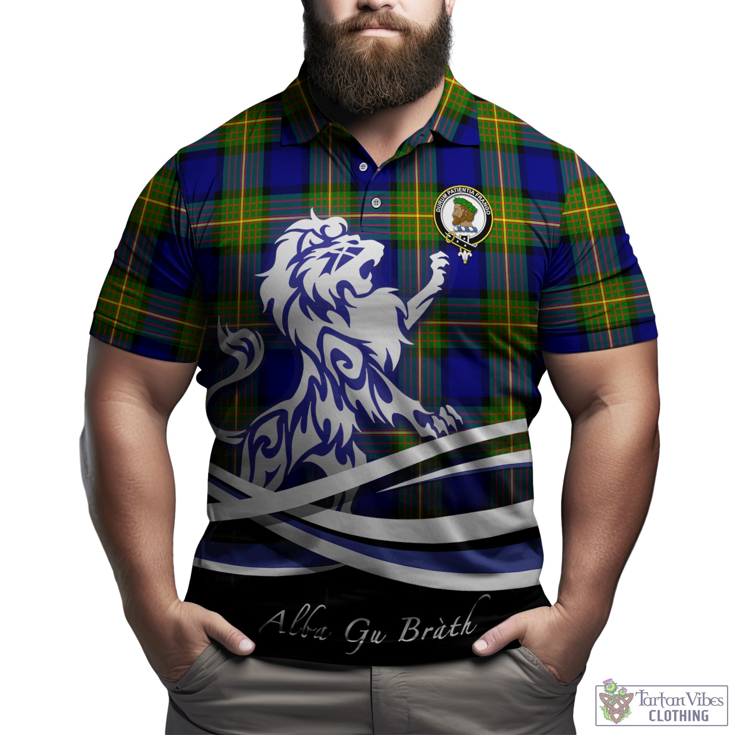 Moore Tartan Polo Shirt with Alba Gu Brath Regal Lion Emblem Kid - Tartan Vibes Clothing