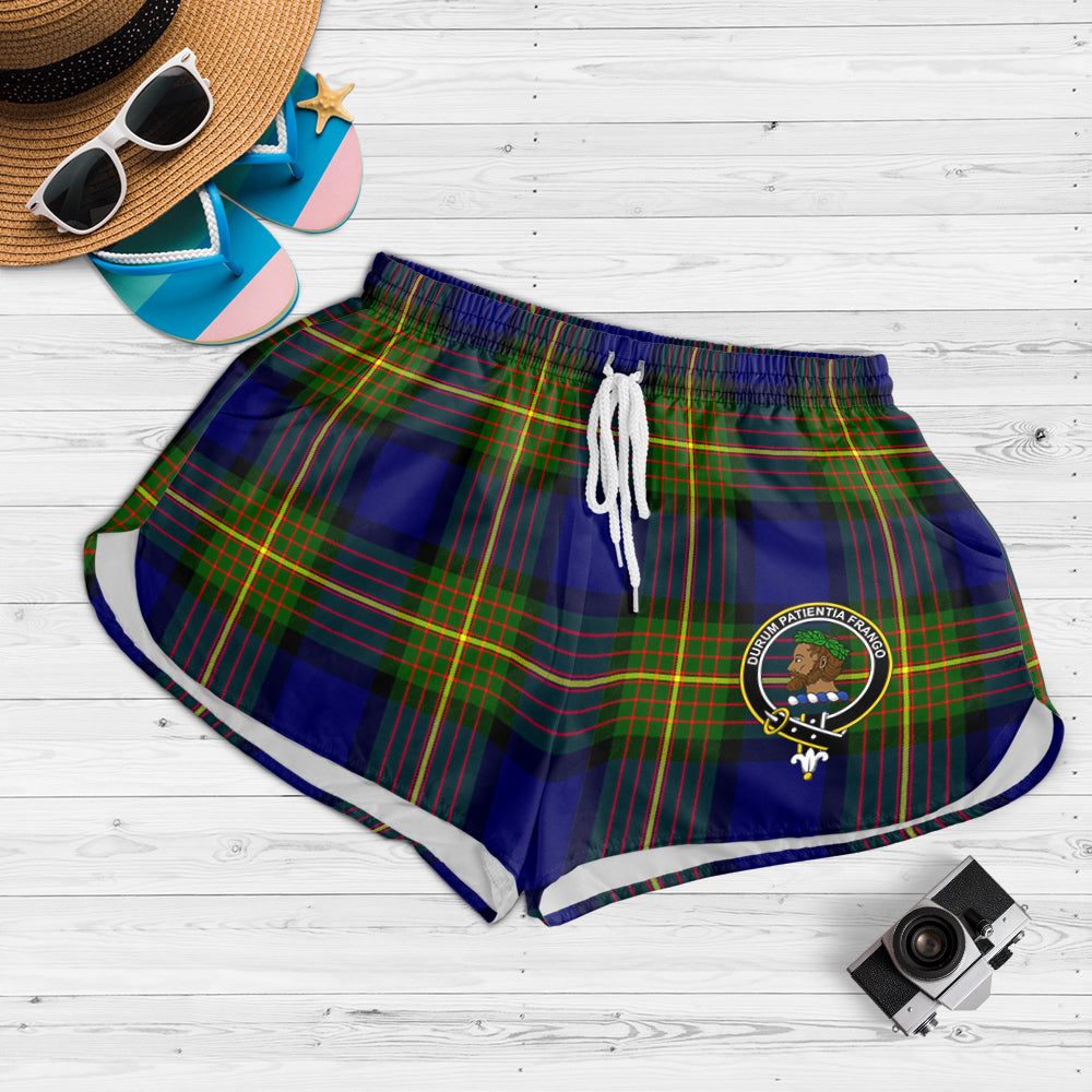 Moore Tartan Womens Shorts with Family Crest 4XL - Tartan Vibes Clothing