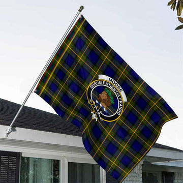 Tartan Vibes Clothing Moore Tartan House Flag with Family Crest