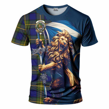 Moore Tartan Family Crest T-Shirt with Scottish Majestic Lion Kid's Shirt - Tartan Vibes Clothing
