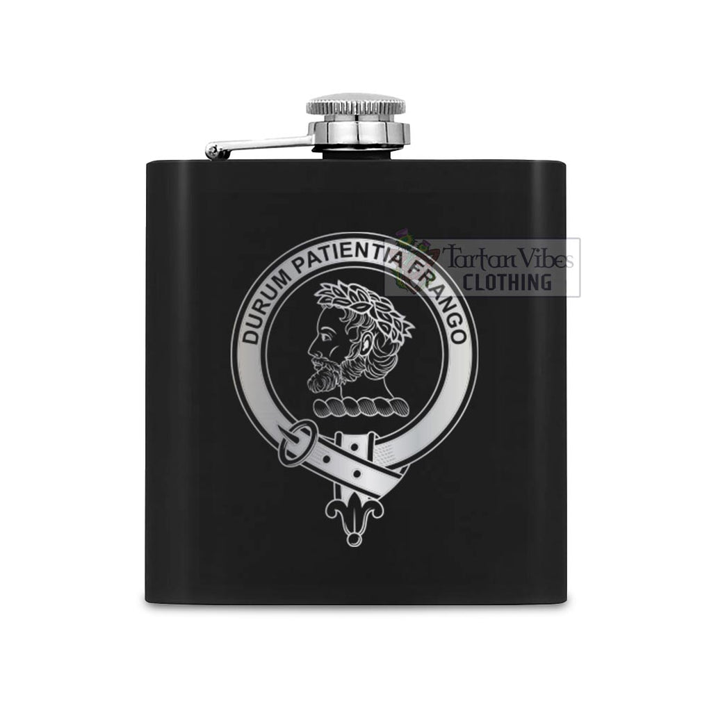 Moore Crest Hip Flask Set 7oz Black Stainless Steel with A Gift Box One Size 7oz - 2D-tartanvibesclothing