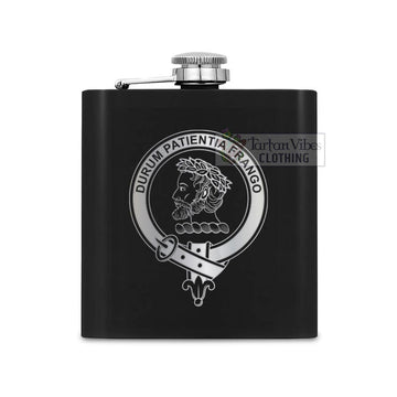 Moore Crest Hip Flask Set 7oz Black Stainless Steel with A Gift Box One Size 7oz - 2D-tartanvibesclothing