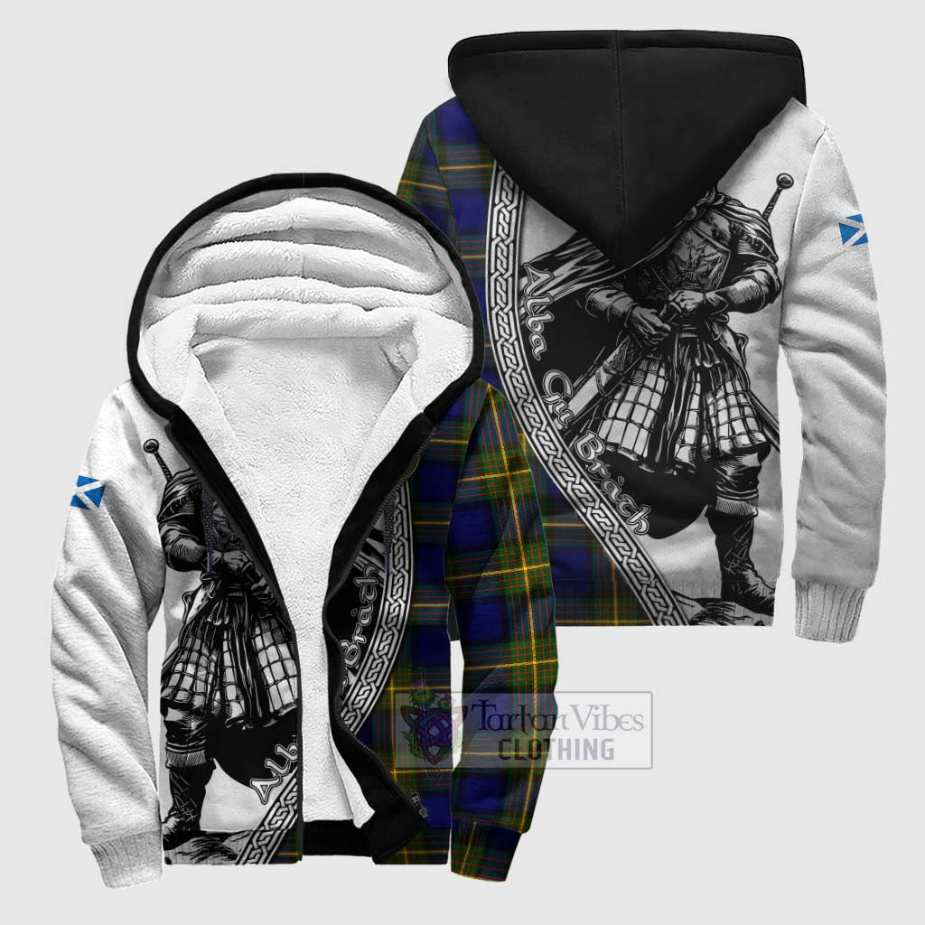 Moore Tartan Clan Crest Sherpa Hoodie with Highlander Warrior Celtic Style Unisex S - Tartan Vibes Clothing