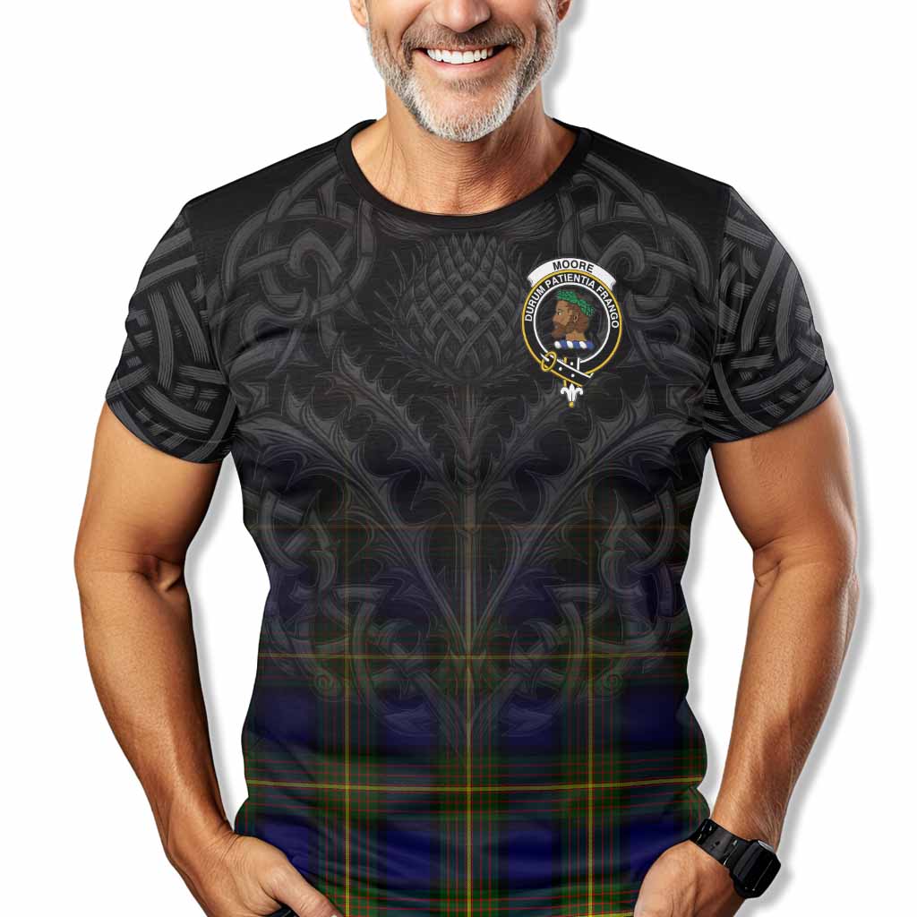Moore Tartan T-Shirt with Family Crest Celtic Thistle Vibes Kid's Shirt - Tartan Vibes Clothing