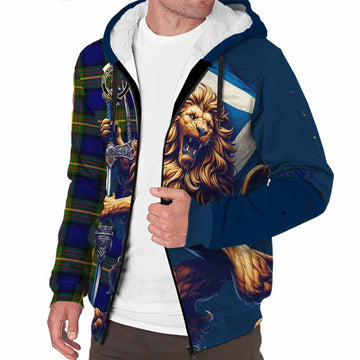 Moore Tartan Family Crest Sherpa Hoodie with Scottish Majestic Lion Unisex S - Tartan Vibes Clothing
