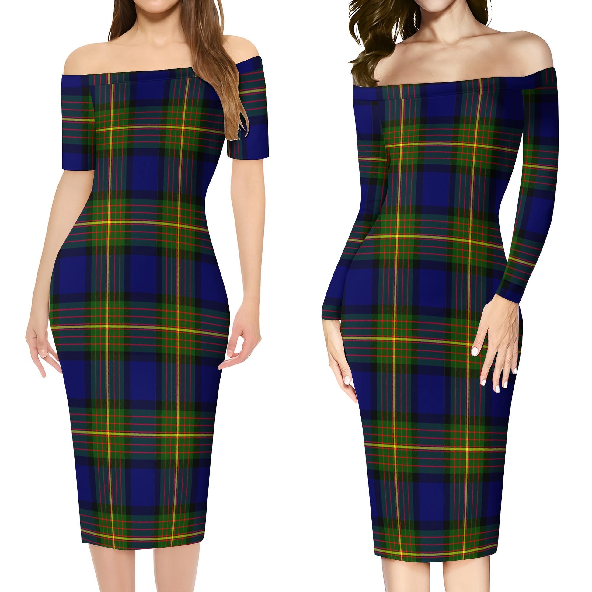 Moore Tartan Off Shoulder Lady Dress Women's Dress - Tartan Vibes Clothing