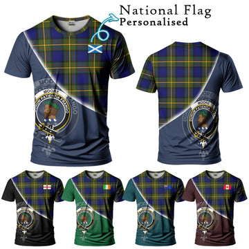 Moore Tartan T-Shirt with Personalised National Flag and Family Crest Half Style Kid's Shirt - Tartan Vibes Clothing