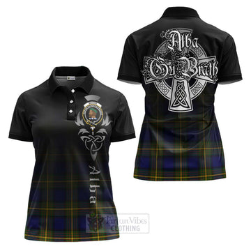 Moore Tartan Women's Polo Shirt Featuring Alba Gu Brath Family Crest Celtic Inspired Women - Tartan Vibes Clothing