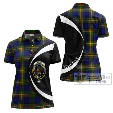 Moore Tartan Women's Polo Shirt with Family Crest Circle Style Women - Tartan Vibes Clothing