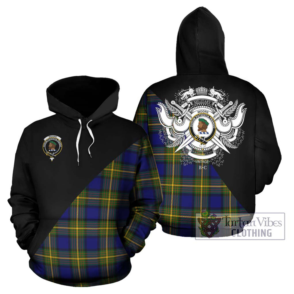 Moore Tartan Hoodie with Family Crest and Military Logo Style Zip Hoodie - Tartan Vibes Clothing