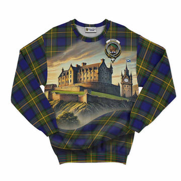Moore Tartan Family Crest Sweatshirt with Scottish Ancient Castle Style Unisex - Tartan Vibes Clothing