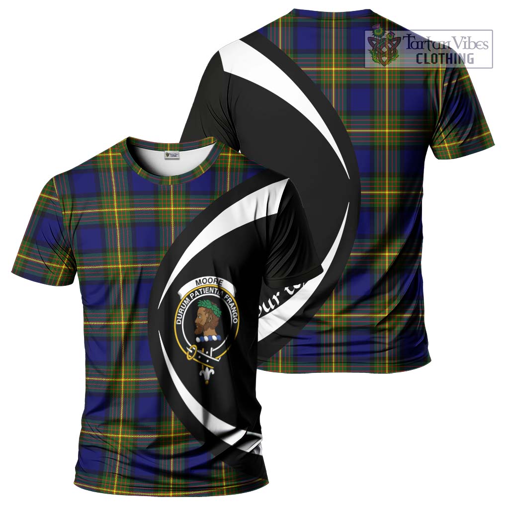 Moore Tartan T-Shirt with Family Crest Circle Style Kid's Shirt - Tartan Vibes Clothing