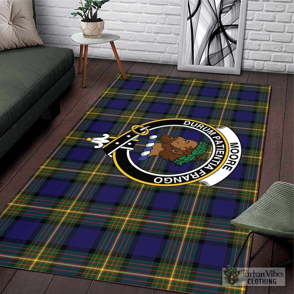 Moore Tartan Area Rug with Family Crest L 59*86 inch (150x220 cm) - Tartan Vibes Clothing