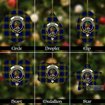 Moore Tartan Christmas Aluminium Ornament with Family Crest Aluminium - Tartan Vibes Clothing