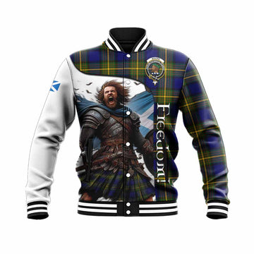 Tartan Vibes Clothing Moore Crest Tartan Baseball Jacket Inspired by the Freedom of Scottish Warrior