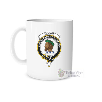 Moore Family Crest Ceramic Mug White - 2D-tartanvibesclothing