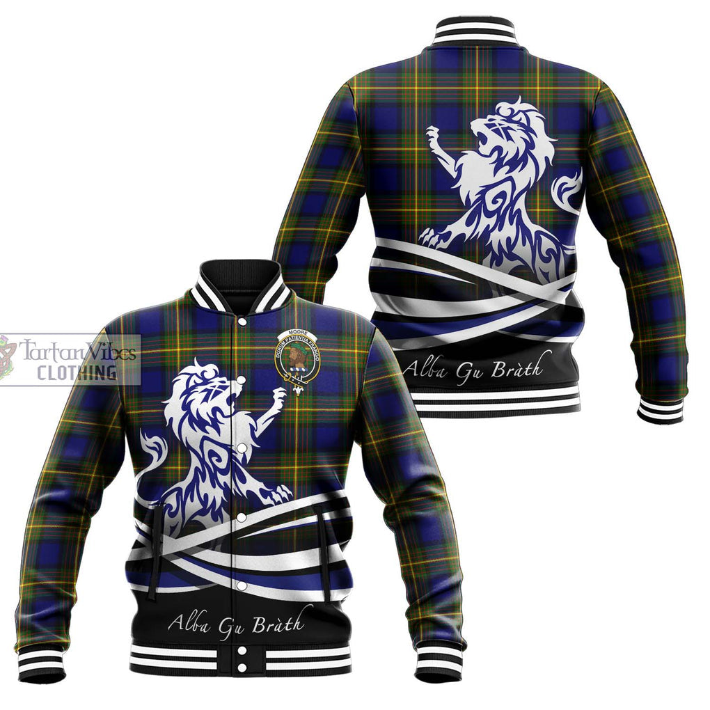 Moore Tartan Baseball Jacket with Alba Gu Brath Regal Lion Emblem Unisex - Tartan Vibes Clothing