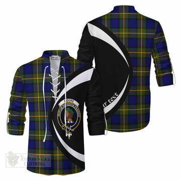 Moore Tartan Ghillie Kilt Shirt with Family Crest Circle Style Men - Tartan Vibes Clothing