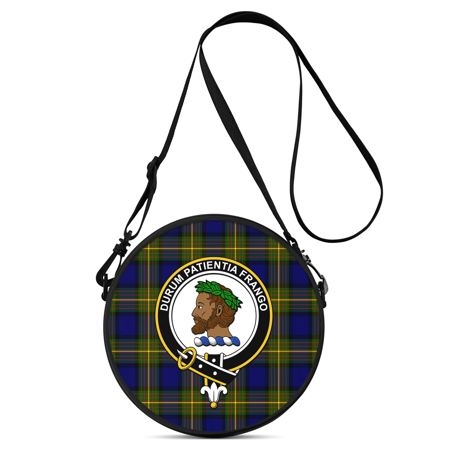 Moore Tartan Round Satchel Bags with Family Crest One Size 9*9*2.7 inch - Tartan Vibes Clothing