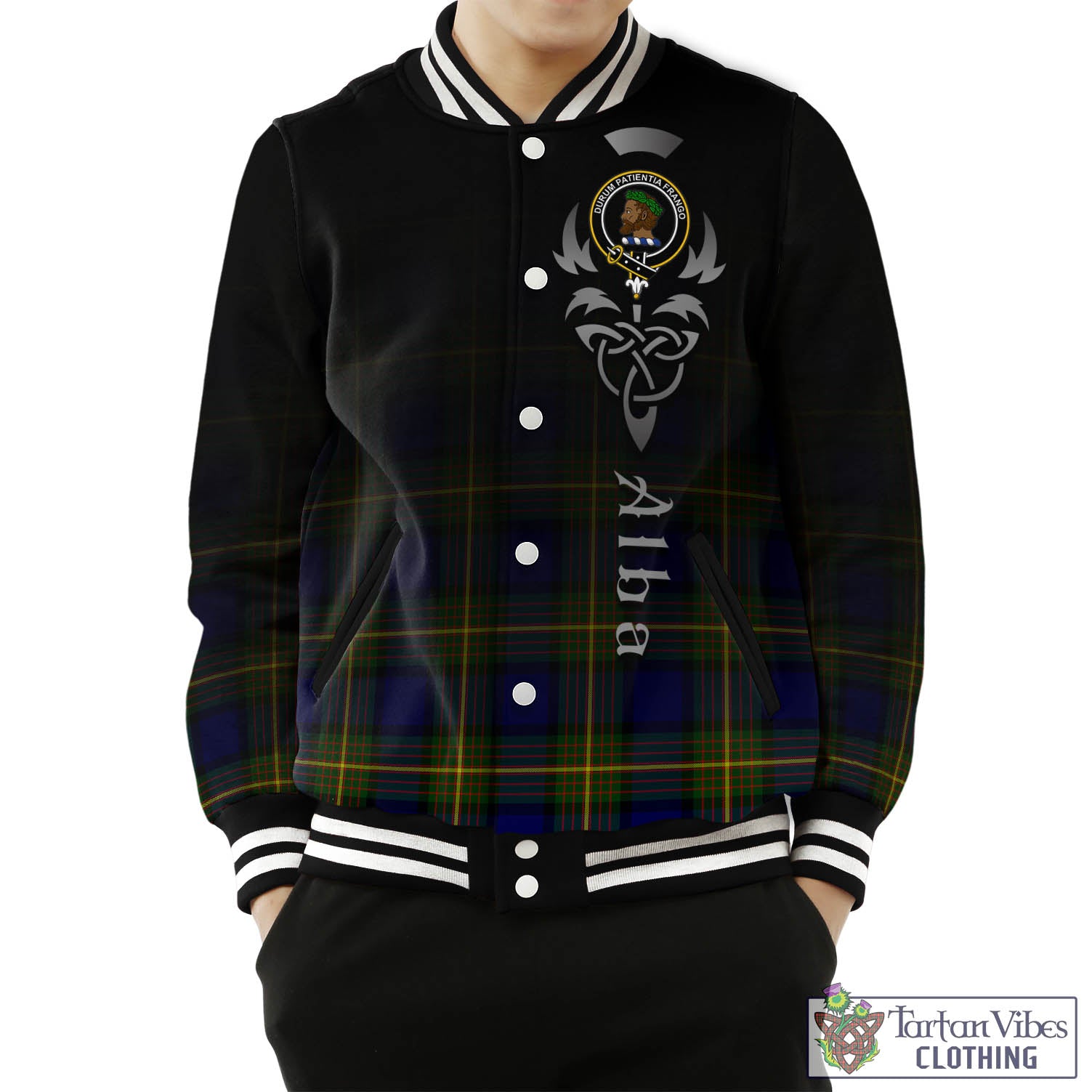 Moore Tartan Baseball Jacket Featuring Alba Gu Brath Family Crest Celtic Inspired Unisex - Tartan Vibes Clothing