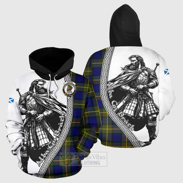 Moore Tartan Clan Crest Hoodie with Highlander Warrior Celtic Style Zip Hoodie - Tartan Vibes Clothing