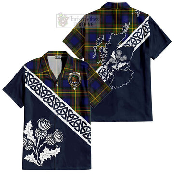 Moore Tartan Hawaiian Shirt Featuring Thistle and Scotland Map Kid - Tartan Vibes Clothing