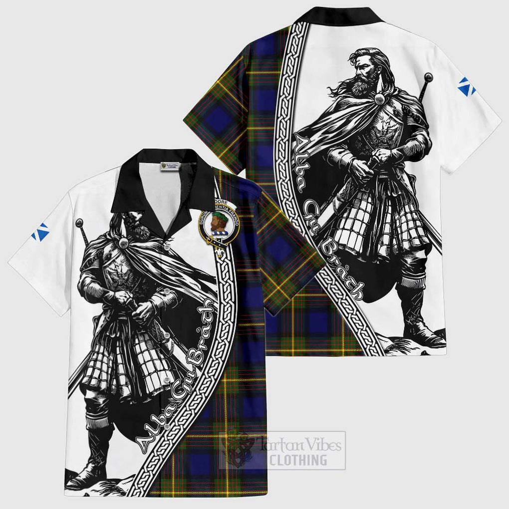 Moore Tartan Clan Crest Hawaiian Shirt with Highlander Warrior Celtic Style Kid - Tartan Vibes Clothing