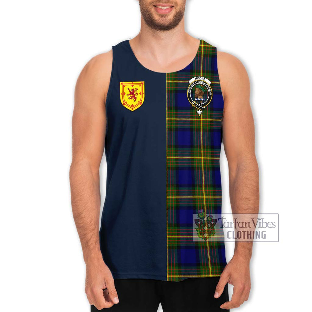 Moore Tartan Men's Tank Top Alba with Scottish Lion Royal Arm Half Style Men - Tartan Vibes Clothing