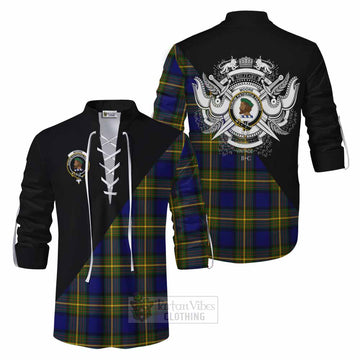 Moore Tartan Ghillie Kilt Shirt with Family Crest and Military Logo Style Men - Tartan Vibes Clothing