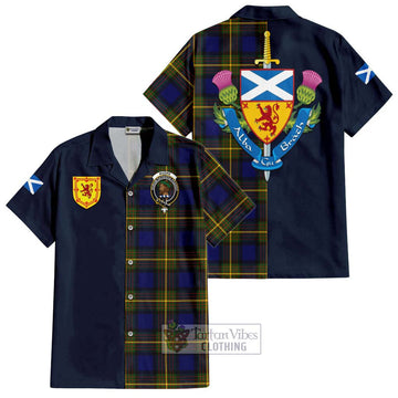 Moore Tartan Hawaiian Shirt Alba with Scottish Lion Royal Arm Half Style Kid - Tartan Vibes Clothing