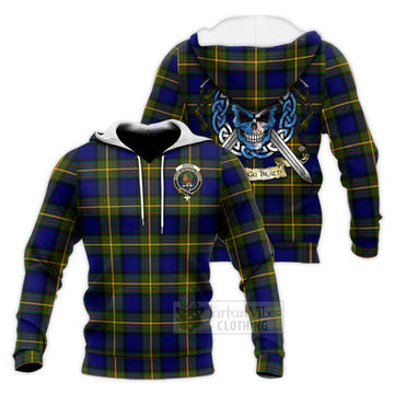 Moore Tartan Knitted Hoodie with Family Crest Celtic Skull Style Unisex Knitted Pullover Hoodie - Tartan Vibes Clothing