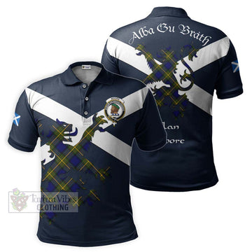 Moore Tartan Lion Rampant Polo Shirt Proudly Display Your Heritage with Alba Gu Brath and Clan Name Kid - Tartan Vibes Clothing
