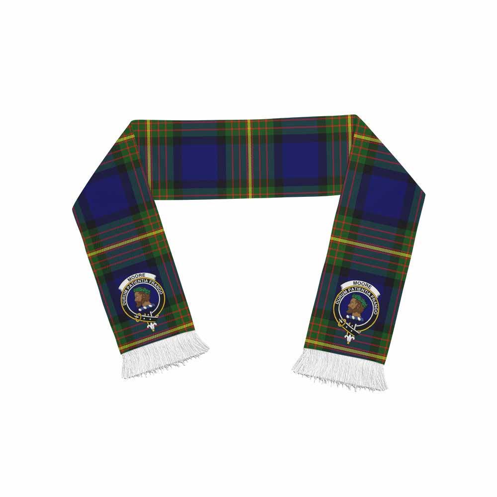Moore Tartan Ruffneck Scarf with Family Crest One Size 67.7*6.7 inches - Tartan Vibes Clothing